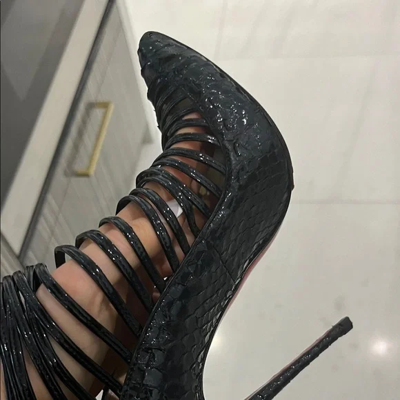 Christian Louboutin Black Strappy Heels - Picture 3 of 6